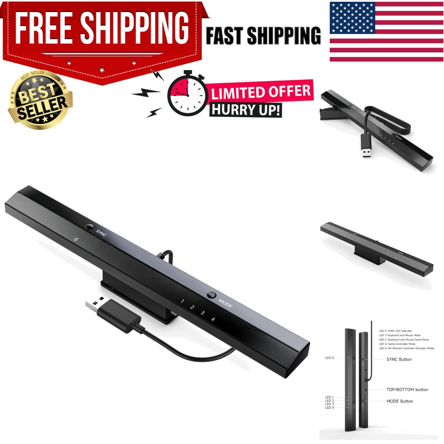 W010 Wireless Bluetooth Wii Remote Adapter for PC – Enhance Your Gaming