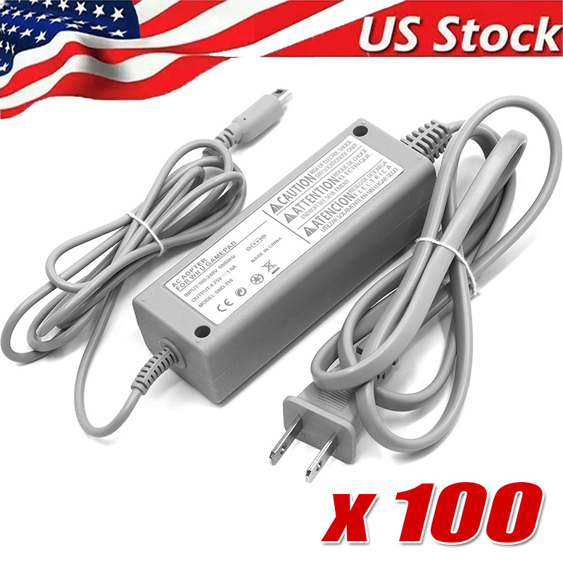 AC Power Supply Charging Adapter Cable Charger For Nintendo Wii U GamePad Lot