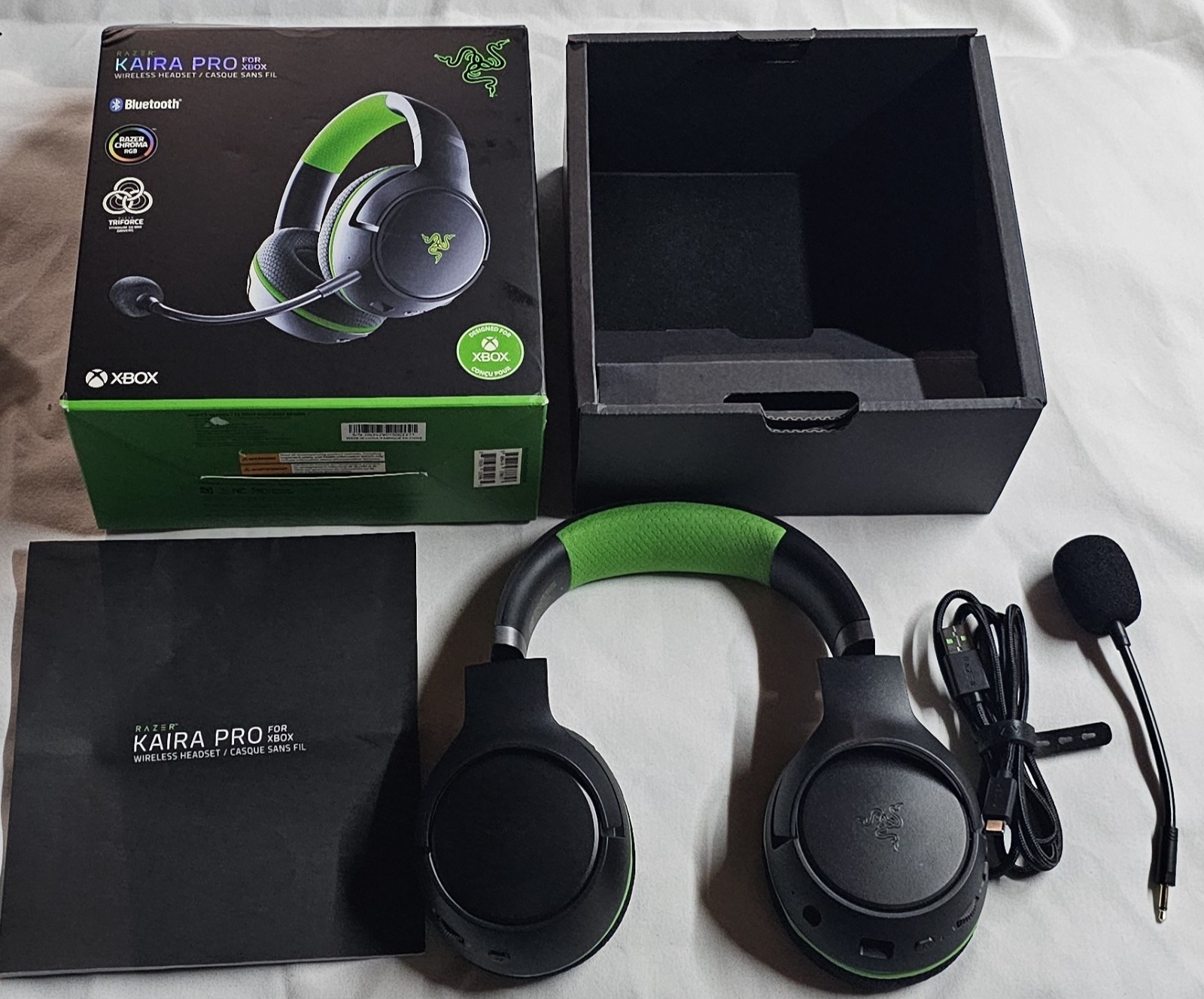 Razer Kaira Pro Black Green Wireless Bluetooth On The Ear Gaming Headset