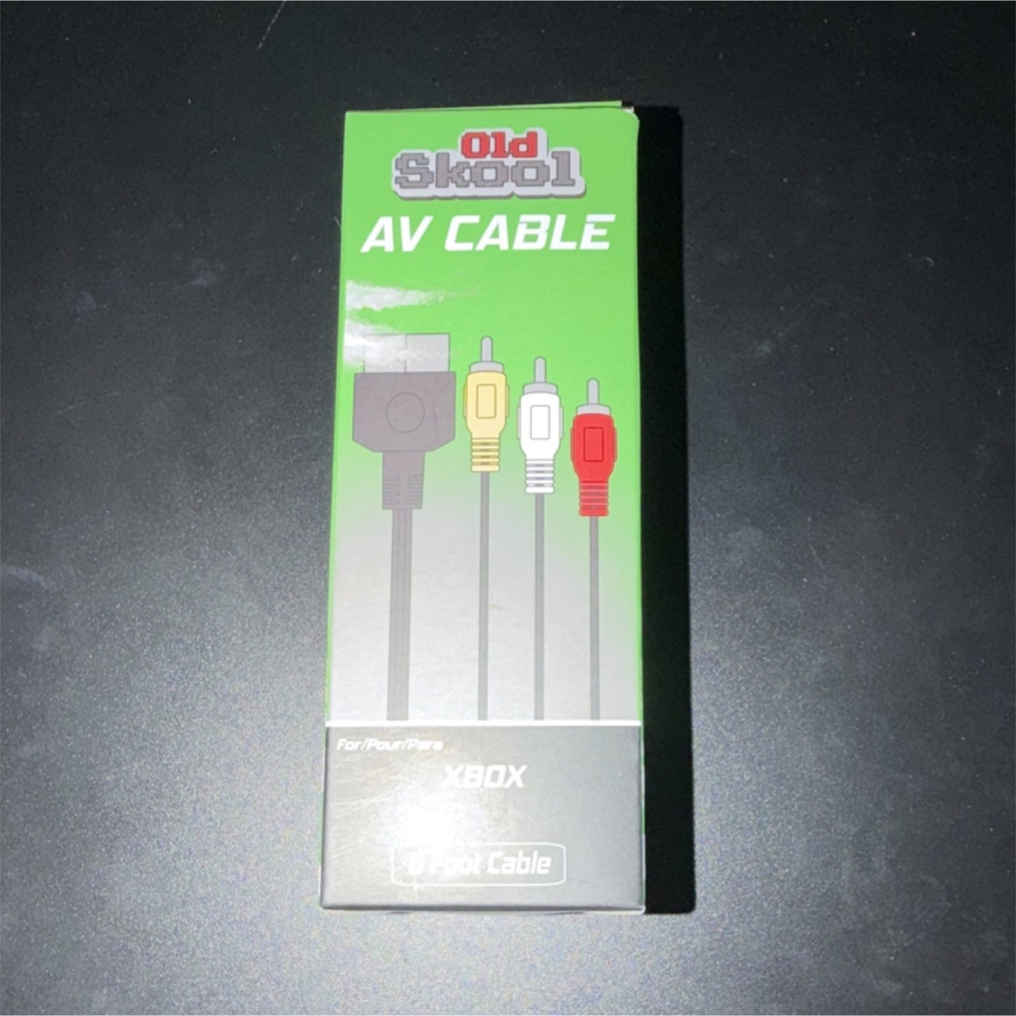 Old Skool 6 Foot Black Composite RCA Wired AV Cable for Xbox Console