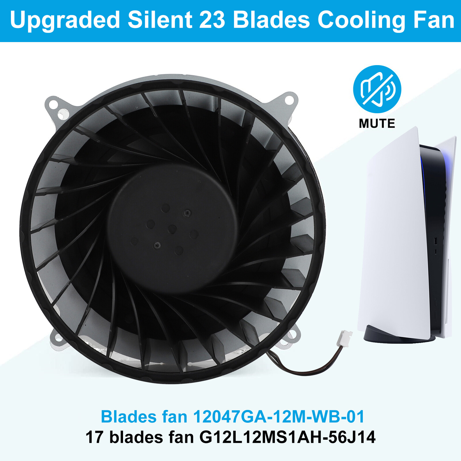 Replacement Internal Cooling Fan Cooler 23 Blades for PS5 PlayStation 5 Console