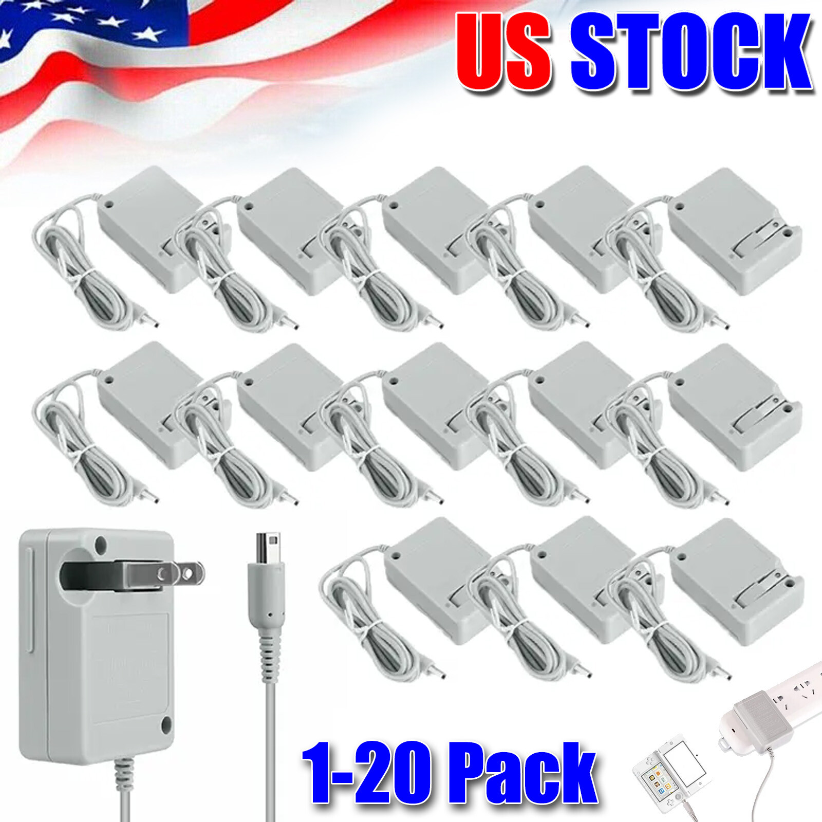 AC Adapter Home Wall Charger Cable for Nintendo DSi/ 2DS/ 3DS/ DSi XL System USA
