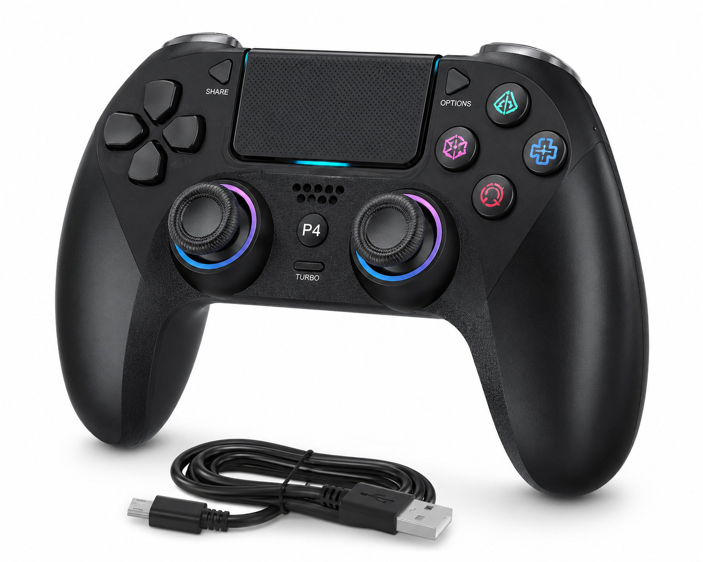 Wireless Bluetooth Game Controller Compatible with PS4 Console Dual Vibration To
