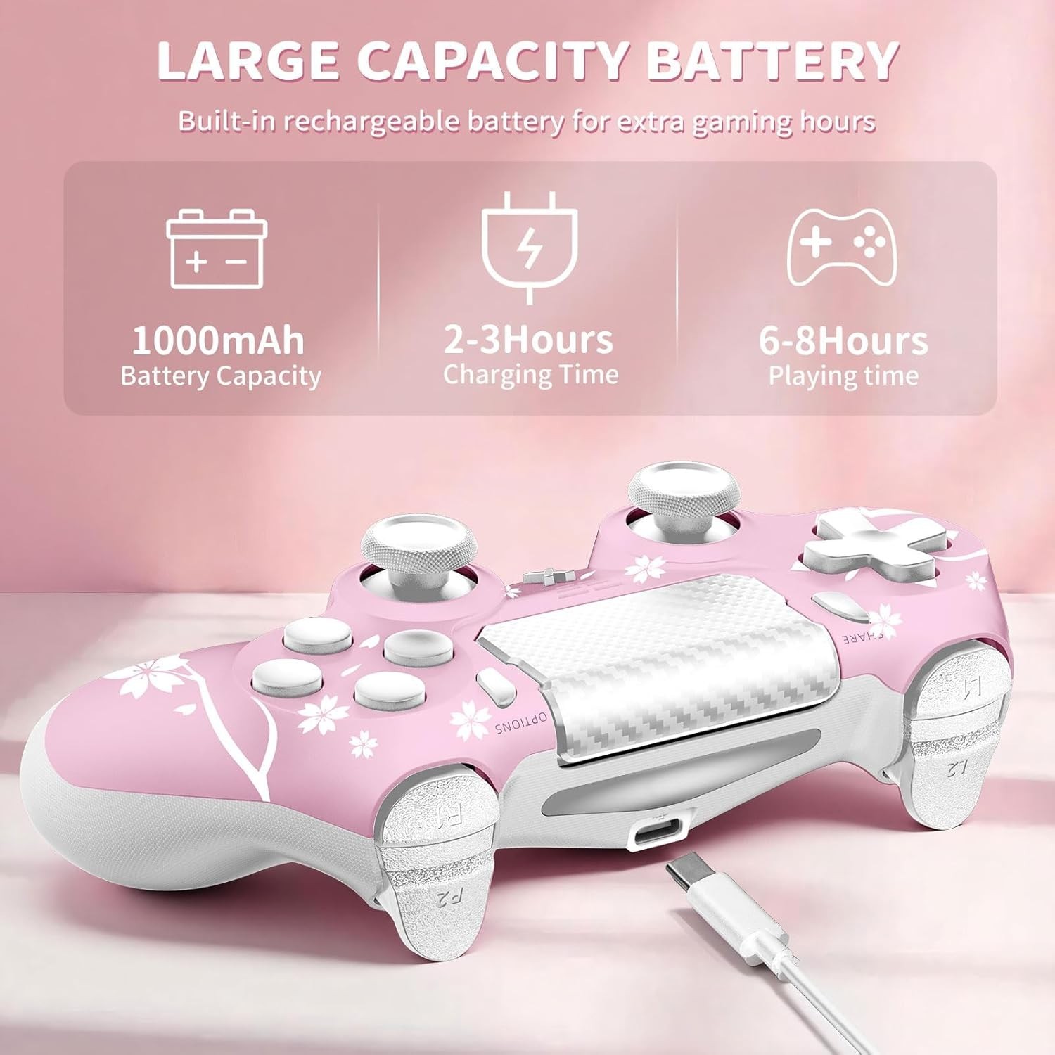 Multi-Platform PS4 Wireless Controller – Sleek Sakura with Touchpad and Speaker