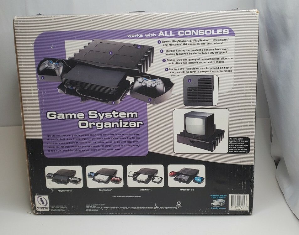 INTERACT ACESSORIES GAME SYSTEM ORGANIZER PS2 PLAYSTATION 2 WITH BOX
