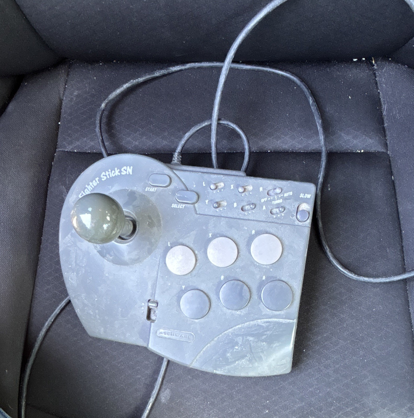 ASCIIWARE Fighter Stick SN Turbo Wired Joystick for Nintendo SNES Gray 5-9ft