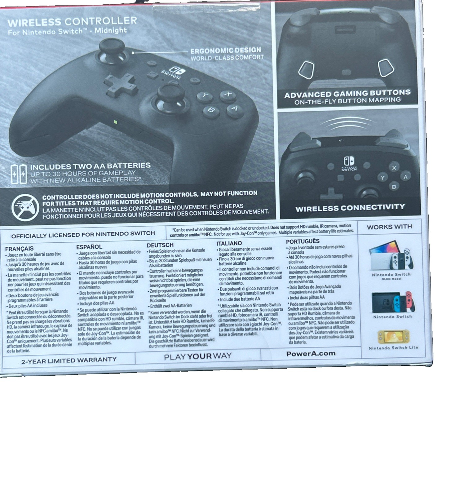 Nitendo PowerA Enhanced Wireless Controller Switch Black