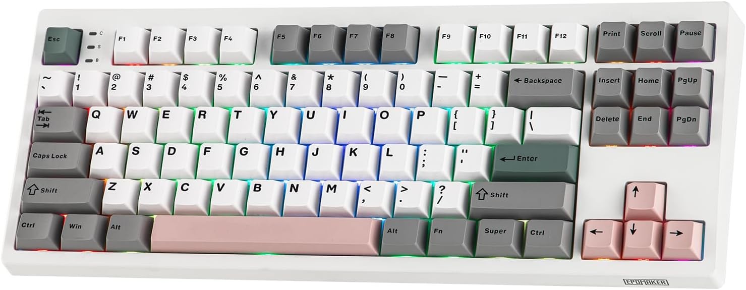 TH87 Wireless Mechanical Keyboard with 10000mAh Battery, Creamy Jade Switch