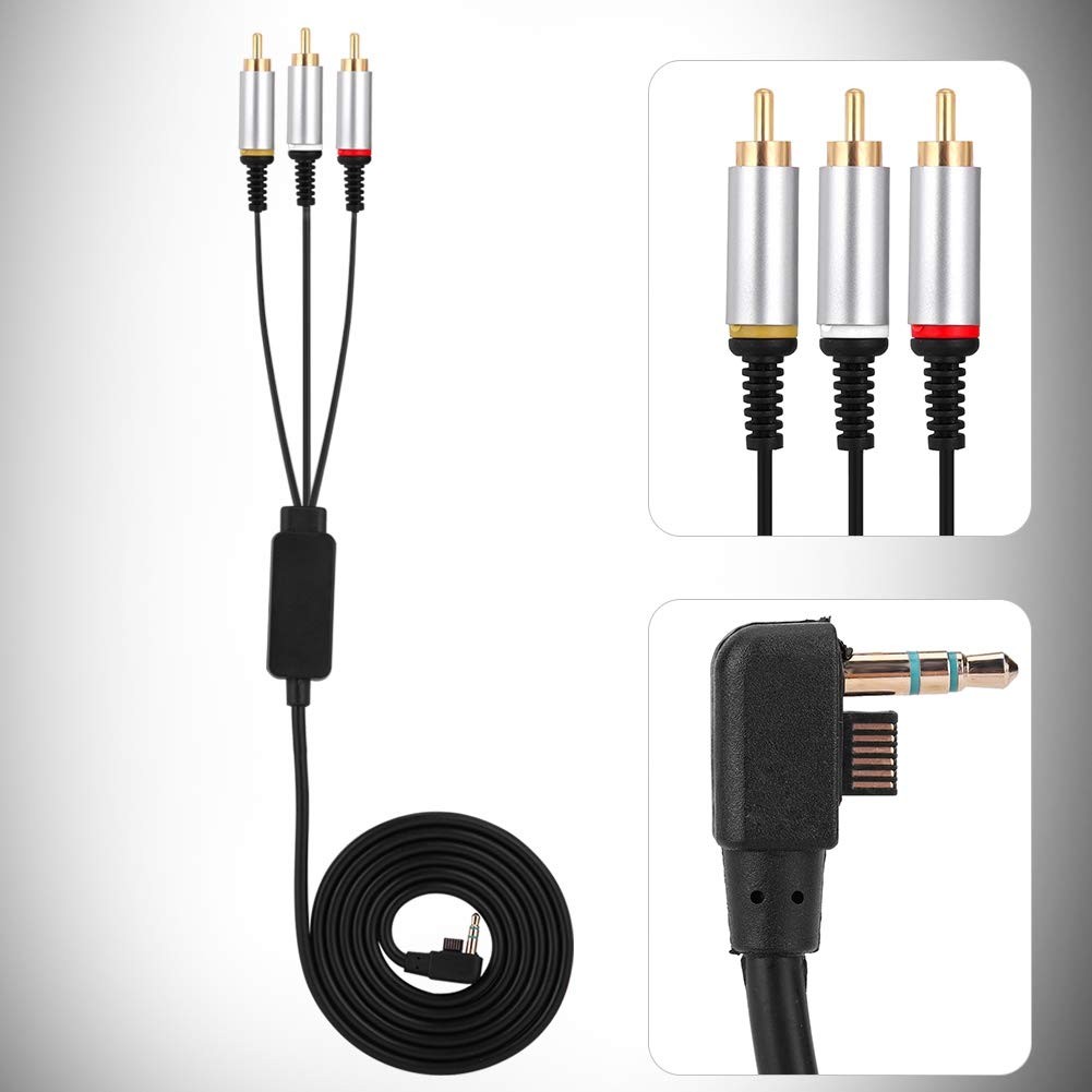 AV Cable 1.5M Component ABS TV Cord Audio Video for PSP2000 Small, Black