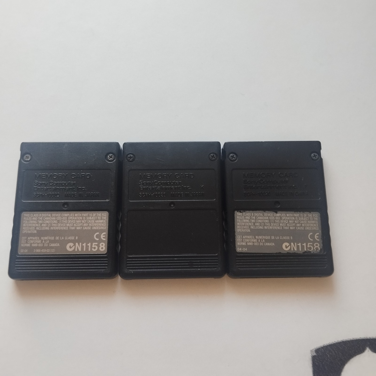 Original PS2 Memory Card Used Lot of 3 Black Made in Japan China SCPH-10020