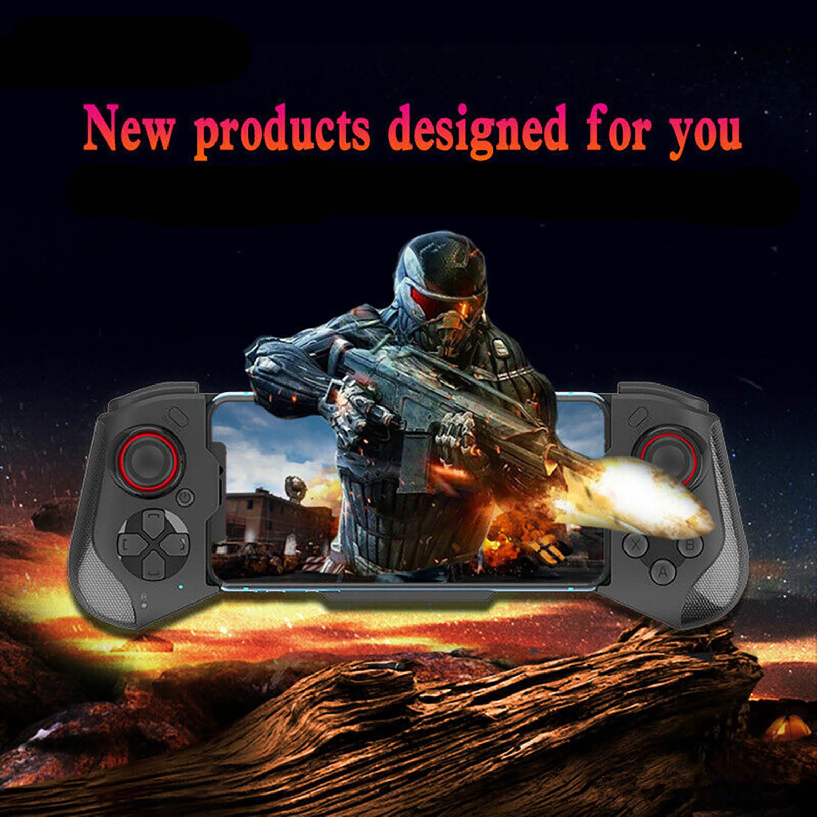 Hot! Bluetooth Gamepad IOS Android Mobile Game Dual Joystick For Mocute 060