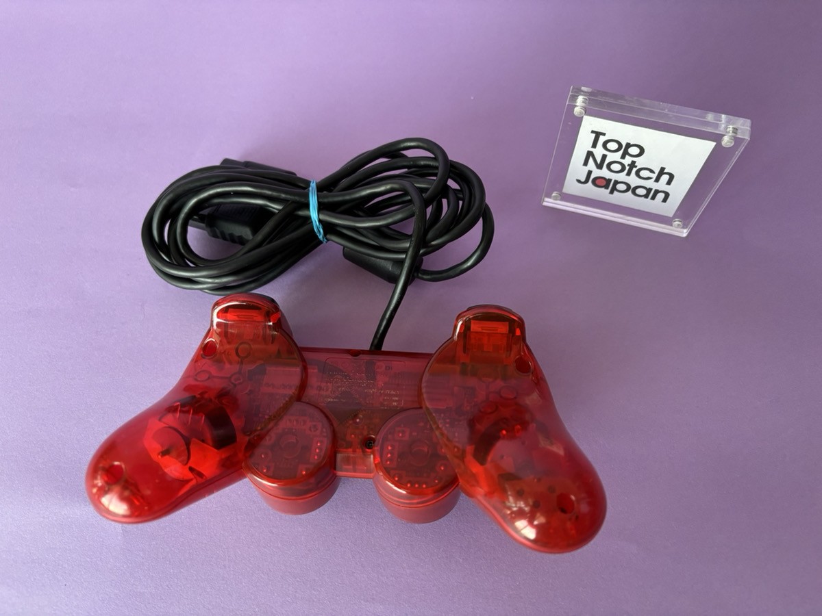Playstation2 Controller Dual Shock2 Crimson Red clear Sony PS2 Used Japan