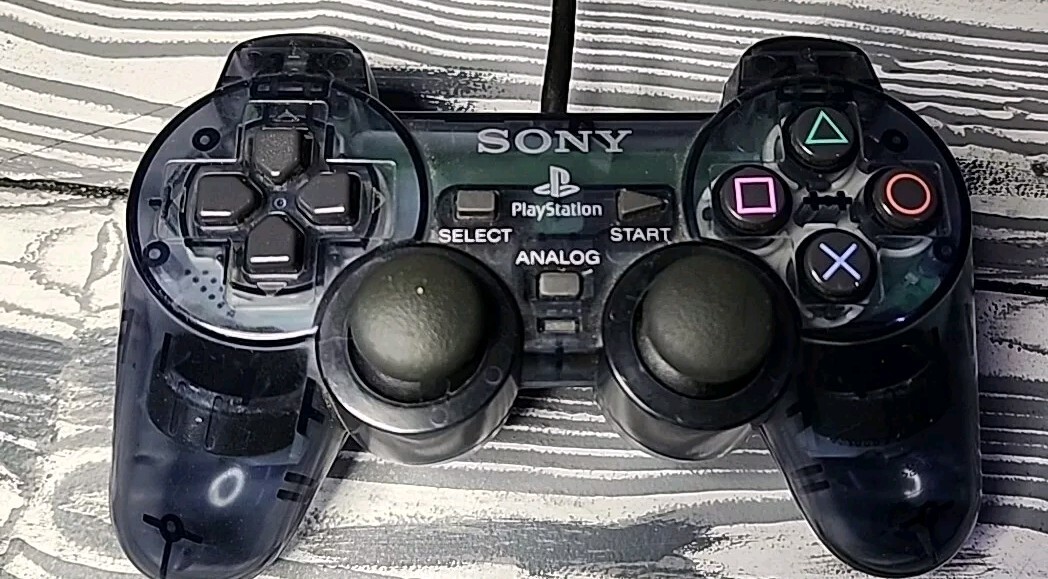 PS2 Controller OEM Clear Smoke Gray
