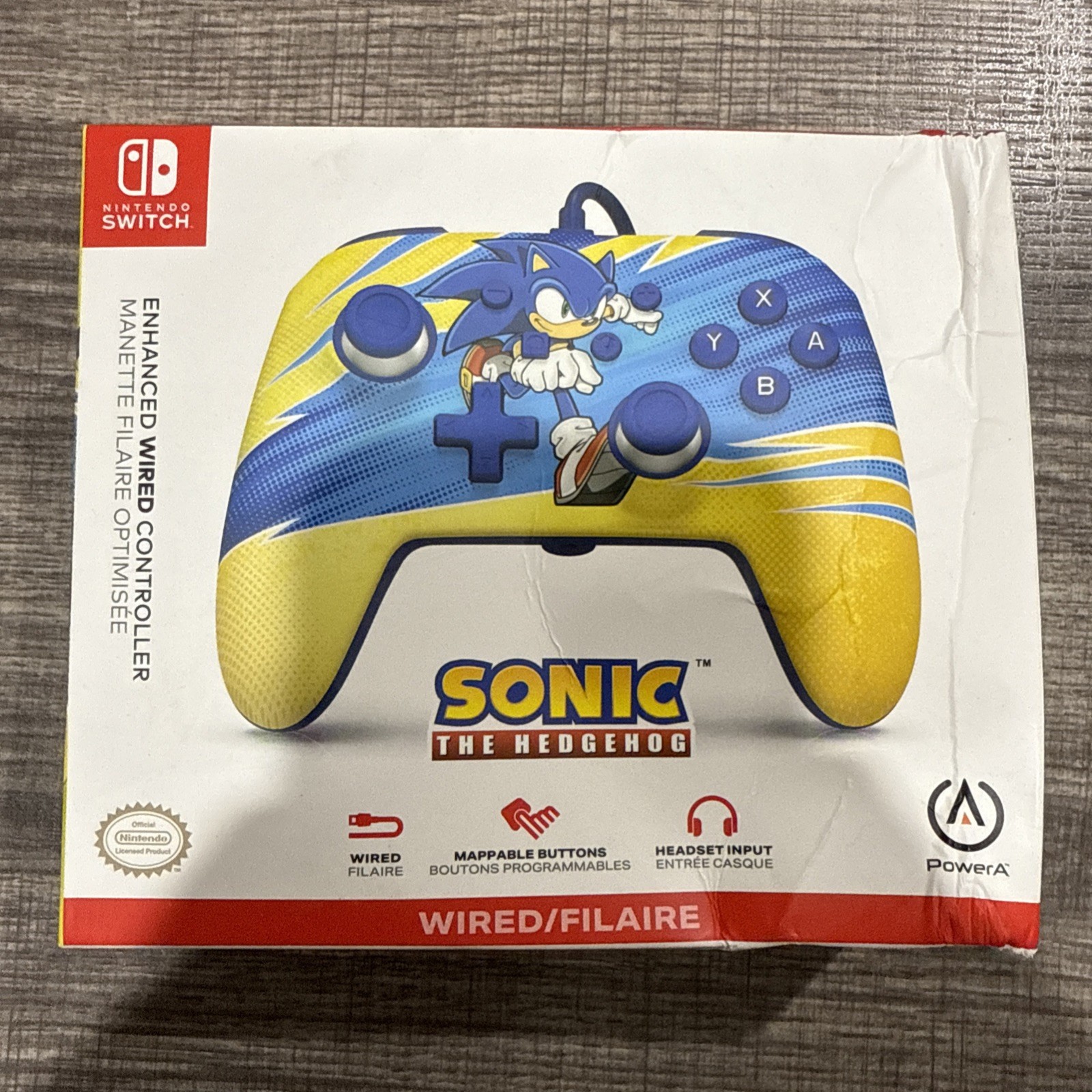 PowerA Enhanced Wire Controller Nintendo Switch Sonic Hedgehog Boost Box Damage
