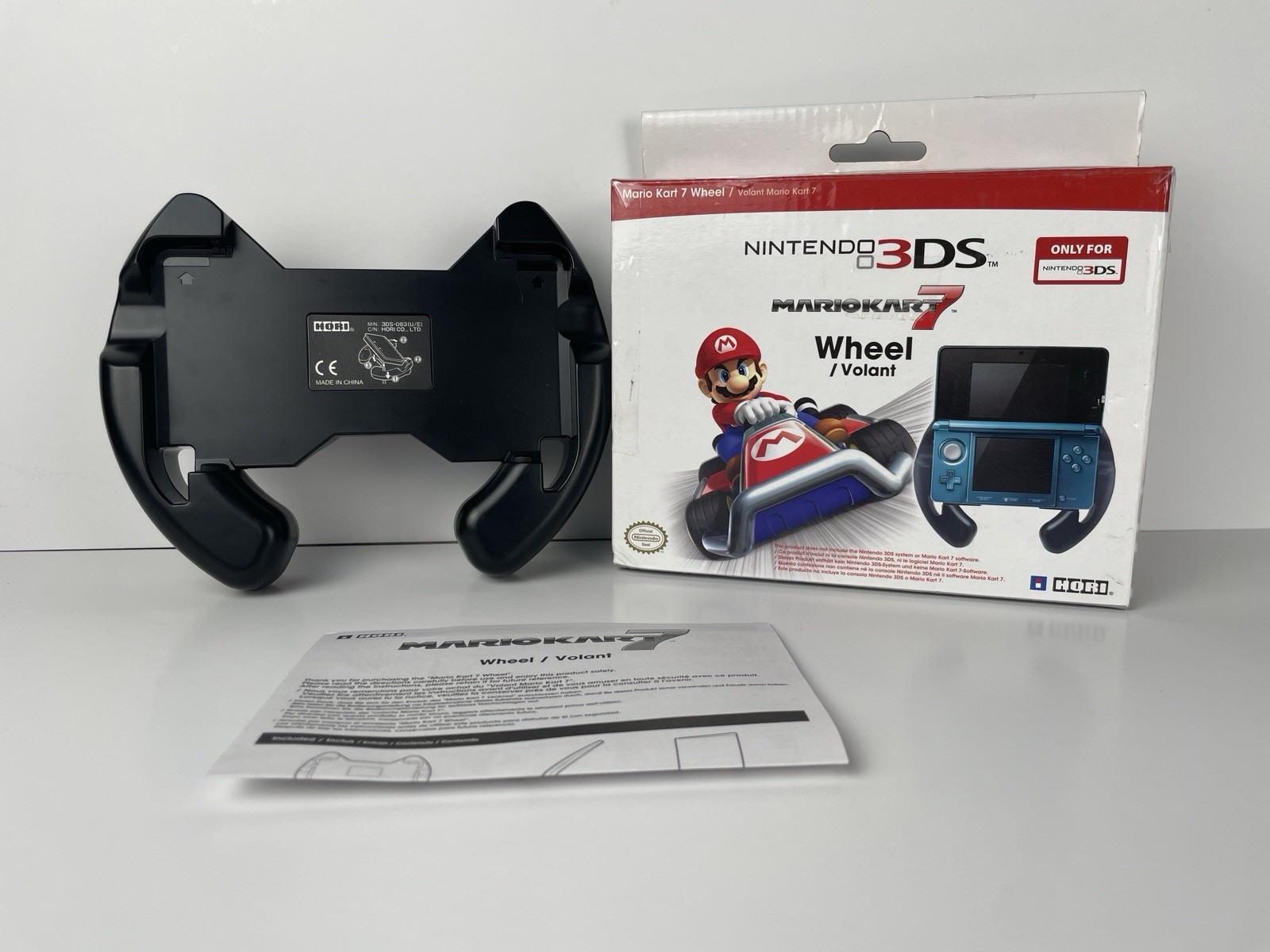 Nintendo 3DS Mario Kart 7 Steering Wheel Black Hori Racing Wheel Attachment