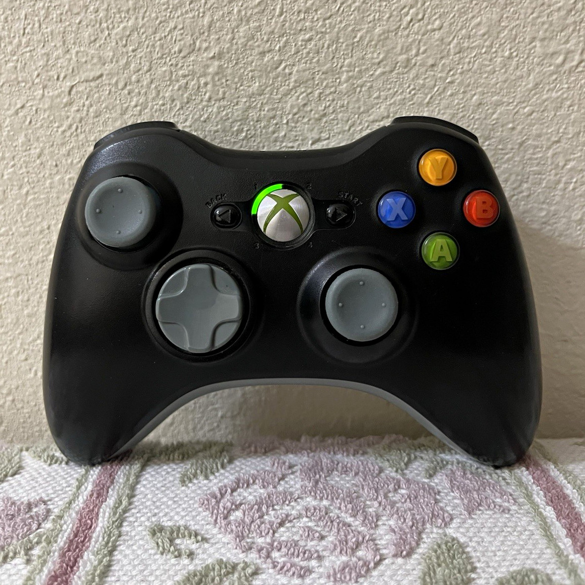Microsoft Xbox 360 Wireless OEM Controller Black/Gray Gamepad CLEANED & TESTED