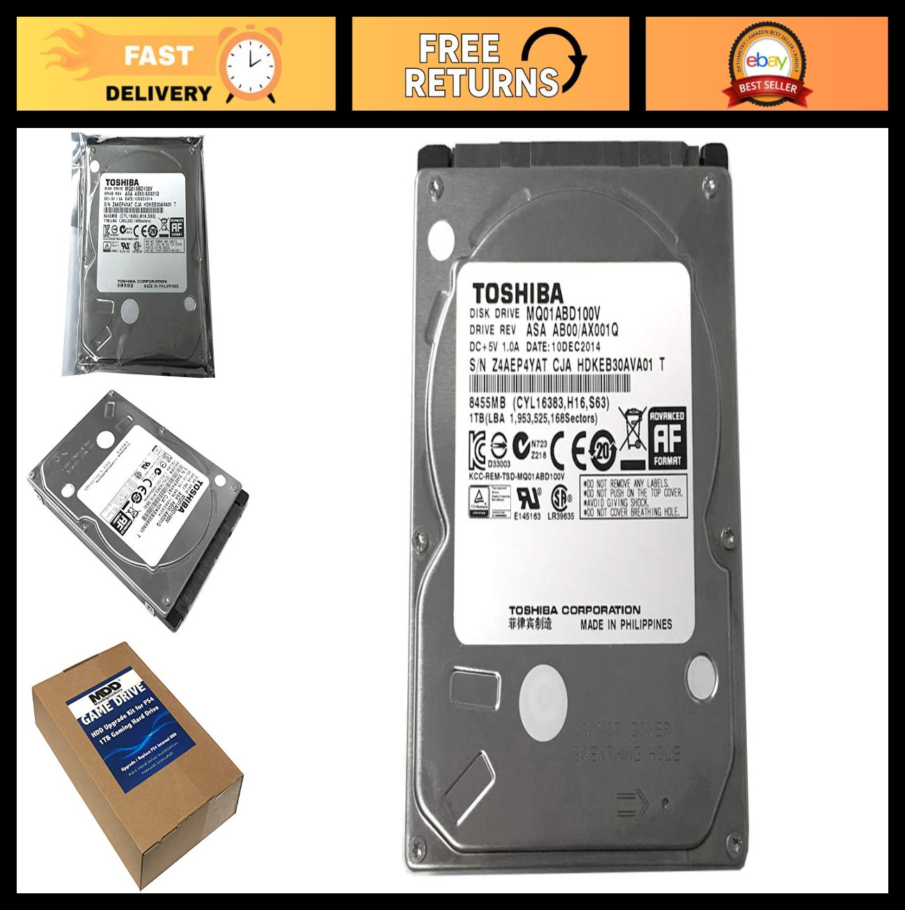 1TB 5400RPM SATA 2.5″ Hard Drive for PS3/PS4 – 8MB Cache, 3 Year Warranty