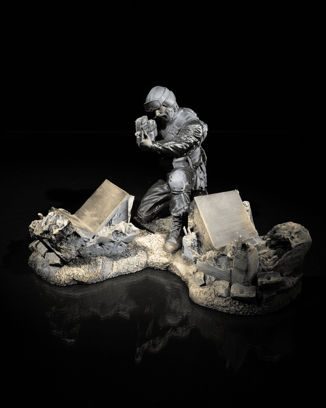 Barricade Soldier Controller Holder – 3D Printed Military Gaming Stand |