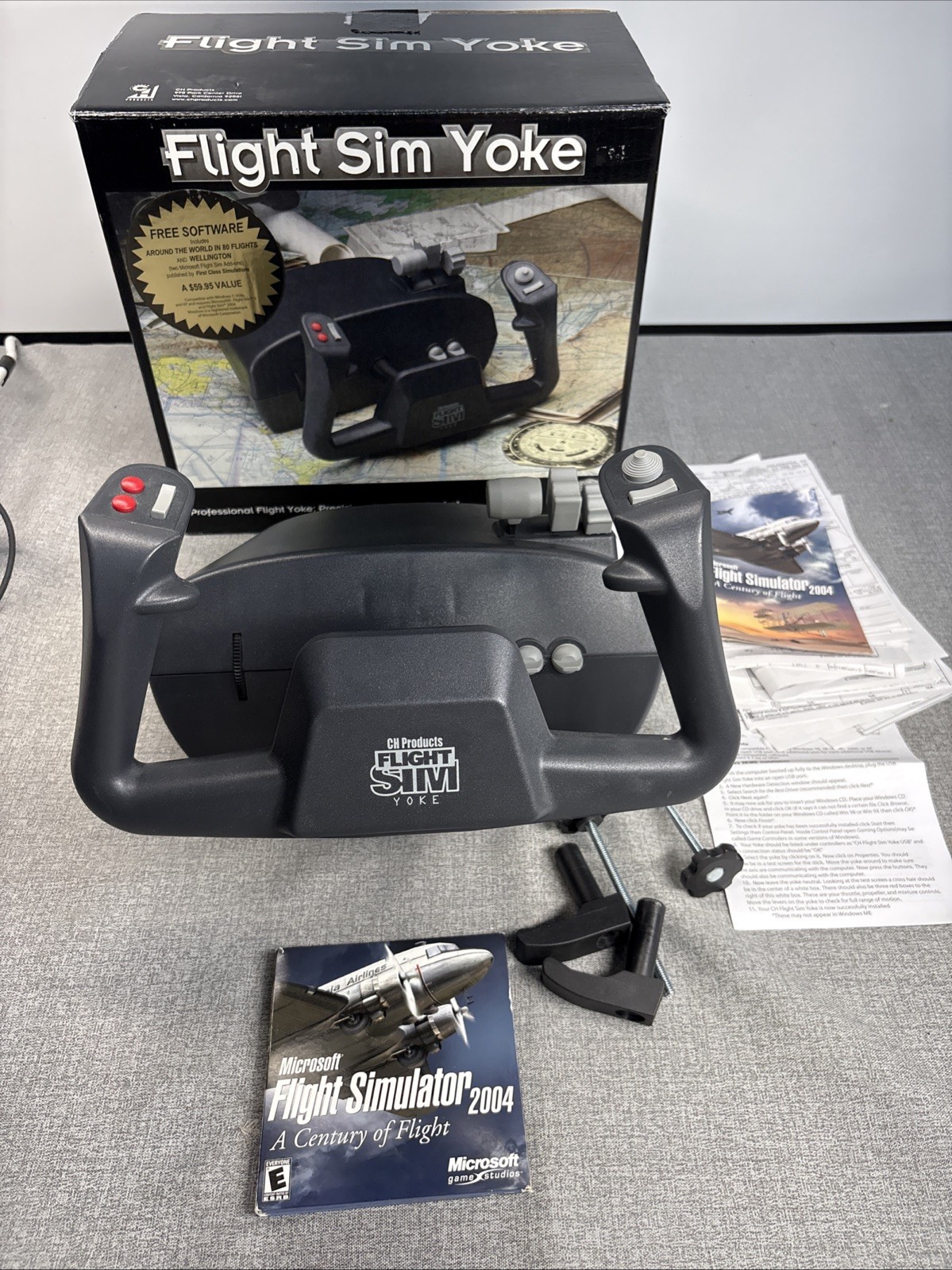 CH Products Flight Sim Yoke USB Wired FSY211U Flight Simulator PC