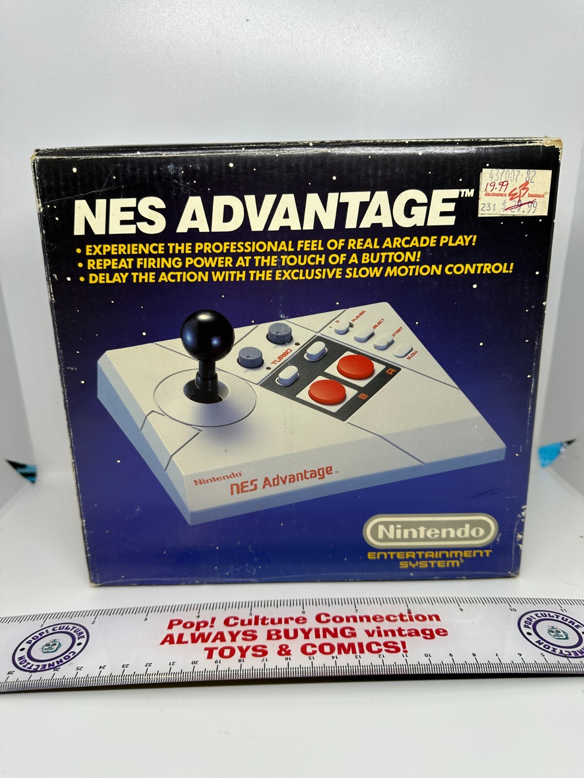 1984 Nintendo NES Advantage Controller Complete in The Box Clean Inv-1200