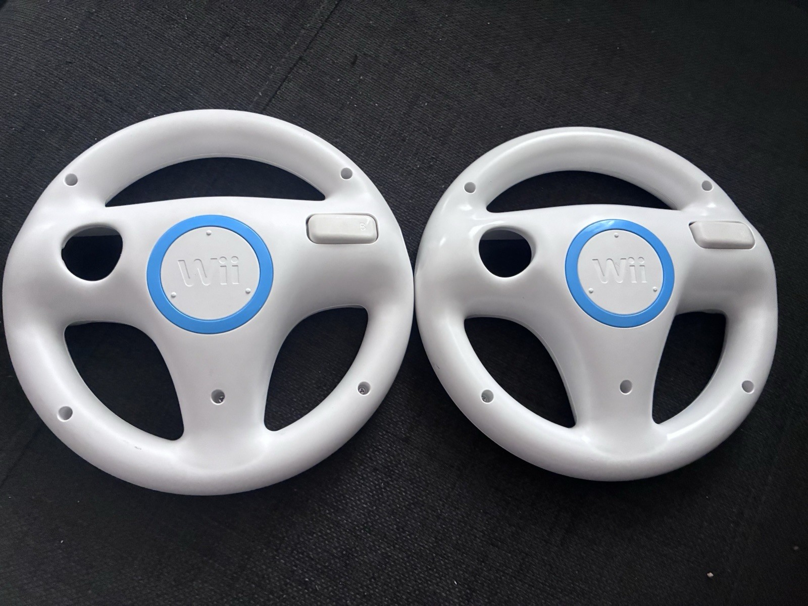 Nintendo Wii Wheel Steering Wheel Attachments White/Blue for Wii & Wii U (2)