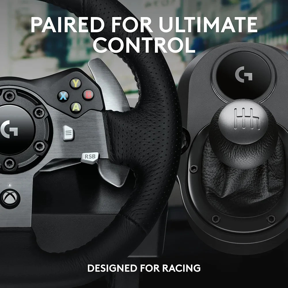Logitech – G920 Driving Force Racing Wheel, Shifter, and Pedals for Xbox & PC
