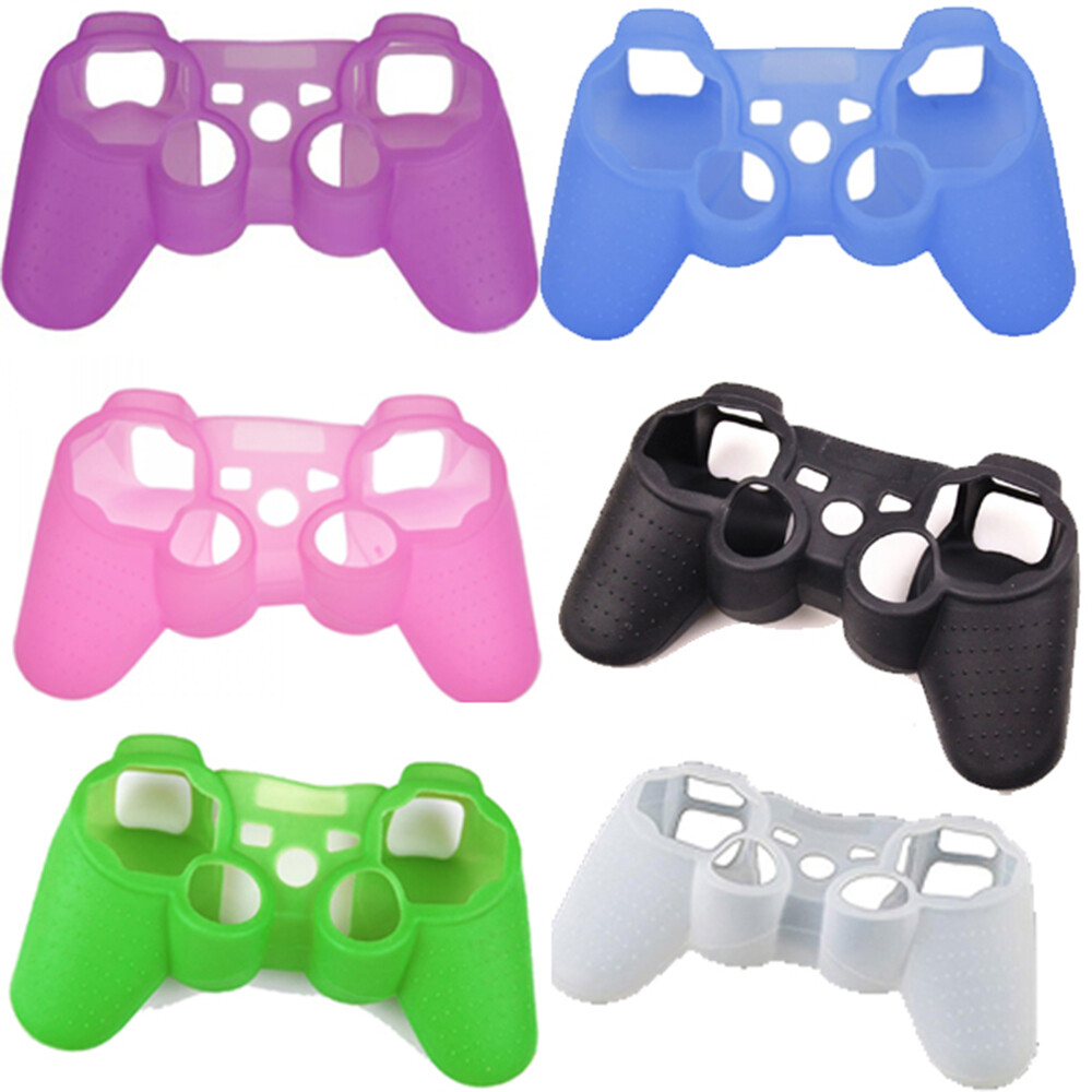 For Playstation PS3 Controller Silicone Rubber Skin Grip Protective Case Cover