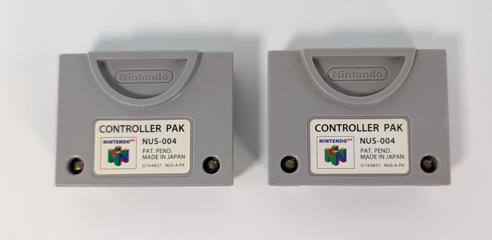N64 Controller Pak NUS-004 OEM Authentic Nintendo 64 Memory Card (2) – Tested