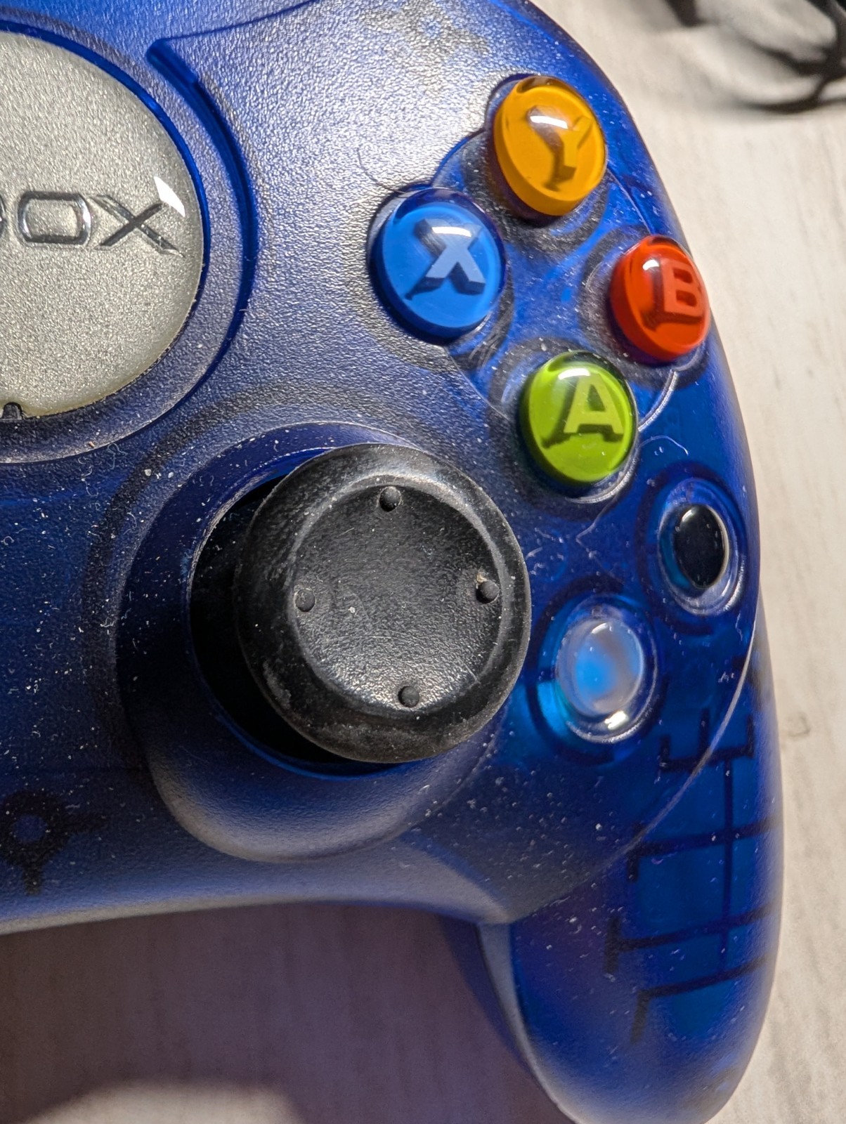 Microsoft Controller S Original Xbox Blue Halo Canada Controller Silver Jewel
