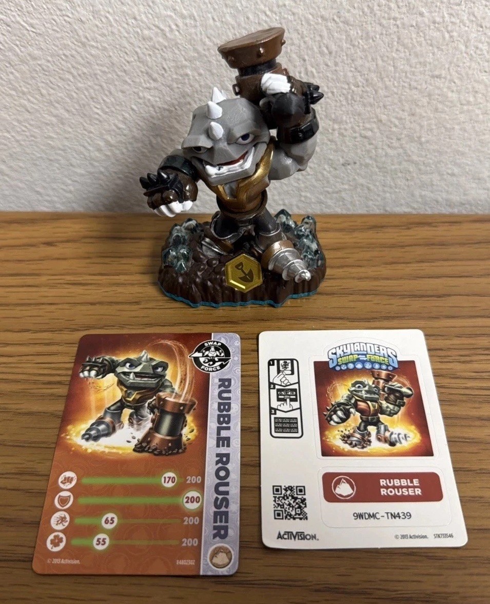 Skylanders Swap-Force Rubble Rouser 84802888 Tested W/ Card & Sticker
