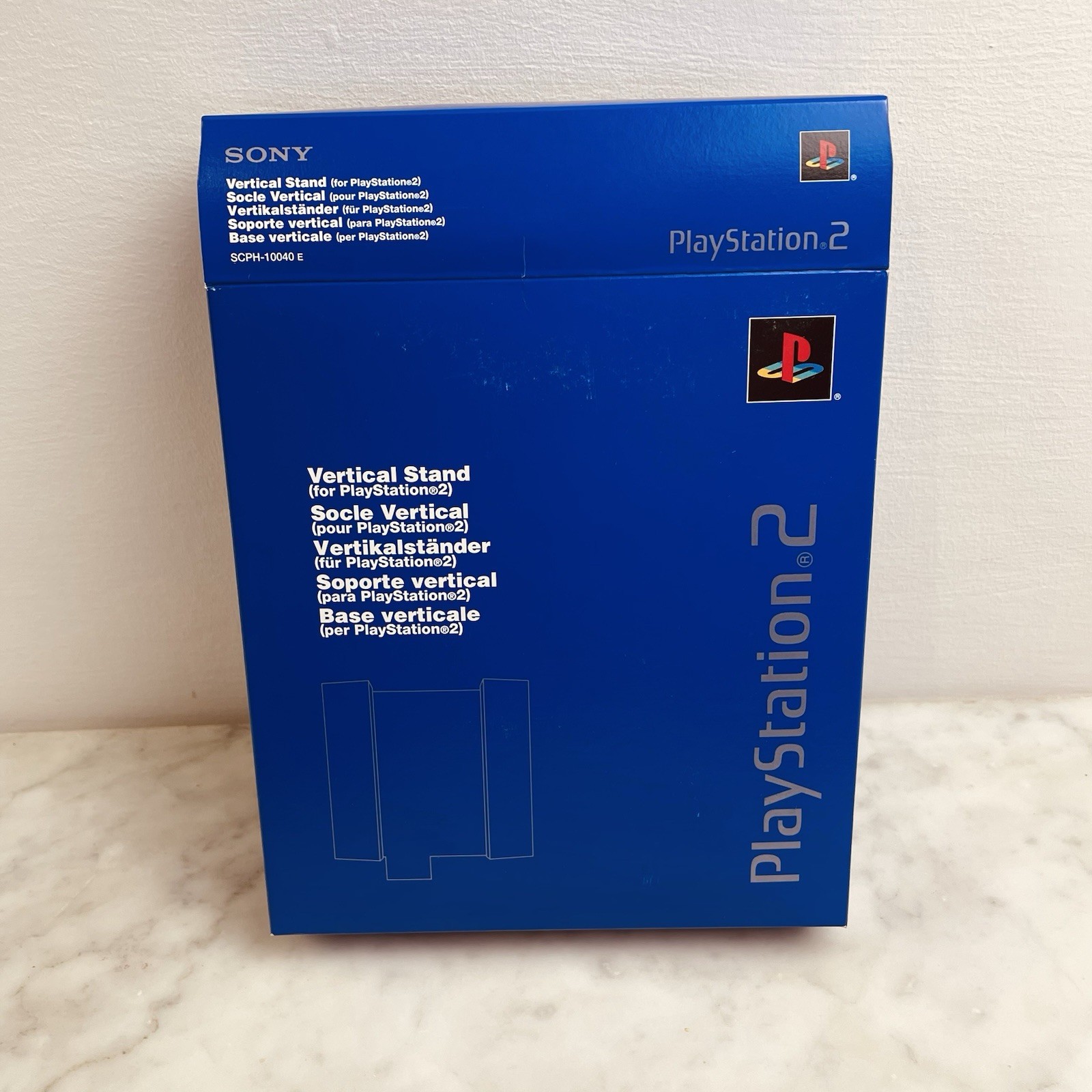 BOX ONLY FOR Sony Vertical Stand Blue SCPH-10040 Ps2 Playstation 2 GREAT