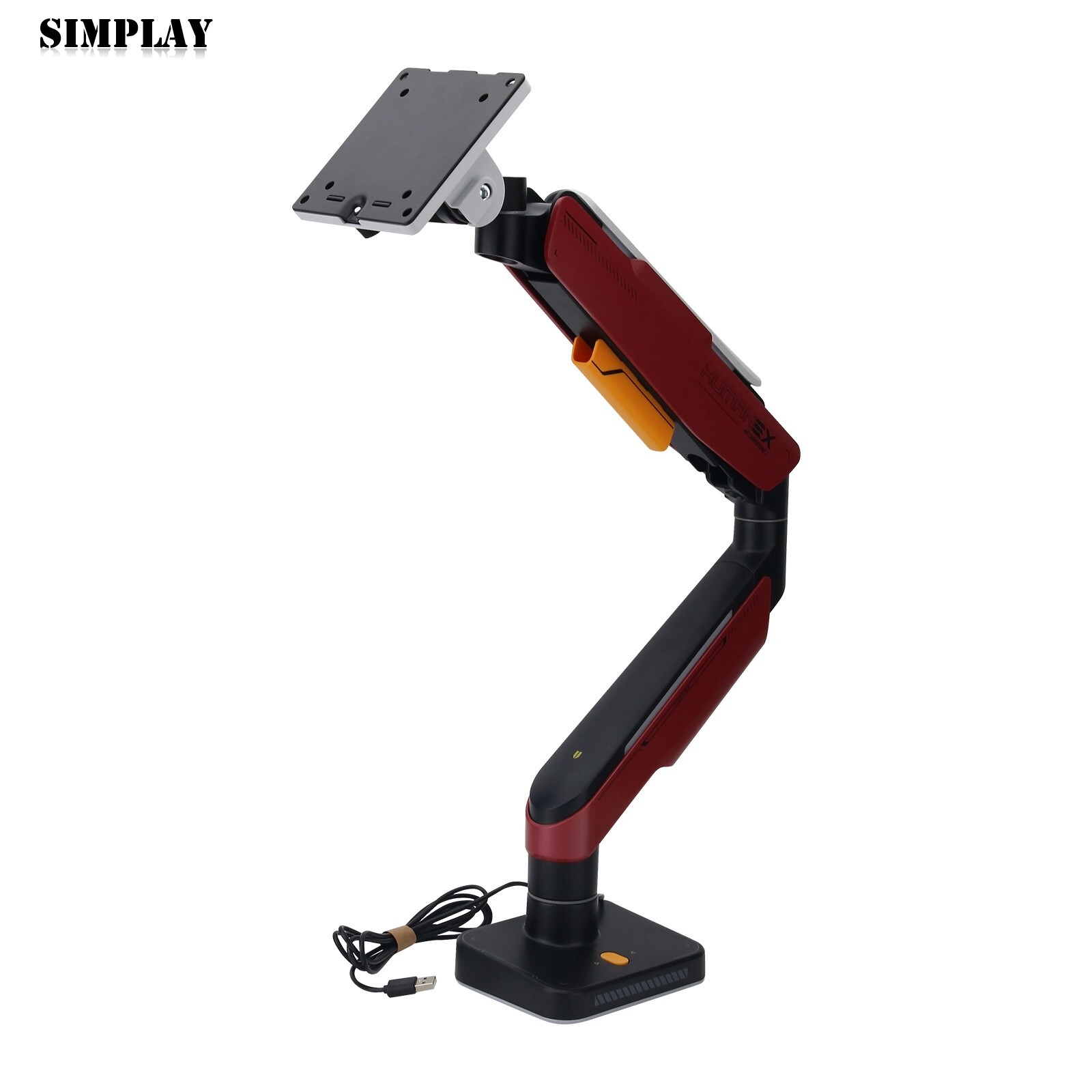 HumaneX T18-1E RGB Gaming Monitor Stand Monitor Arm (Red) with 20KG Payload
