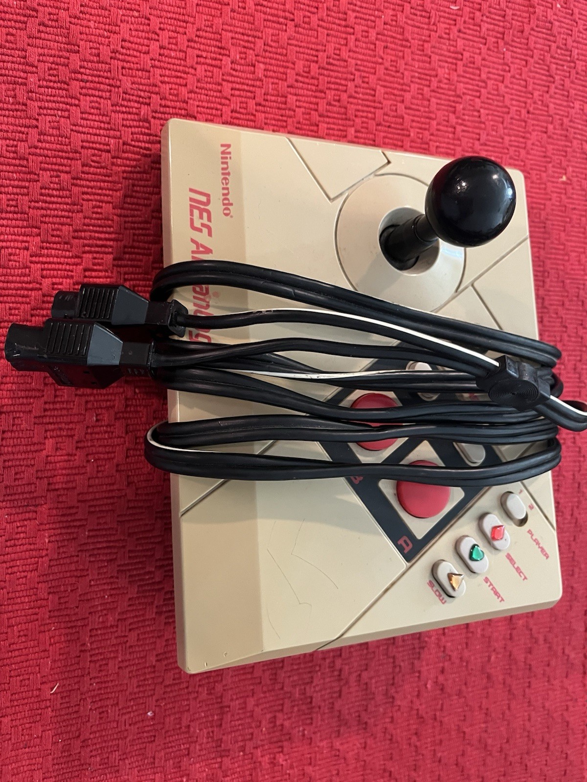 Nintendo NES Advantage Arcade Joystick Controller Gray Wired for NES Turbo 4ft