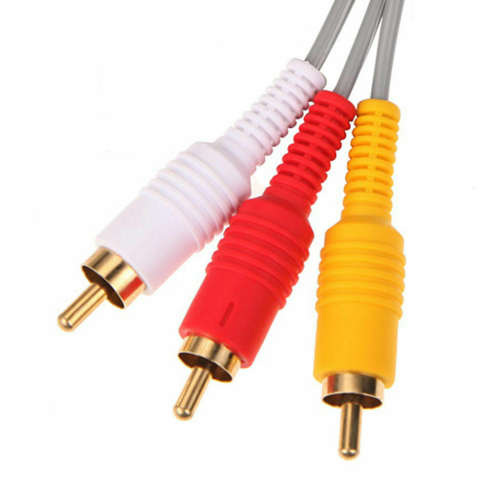 New Audio Video AV Composite 3 RCA Cable Cord for Nintendo Wii / Wii U Grey