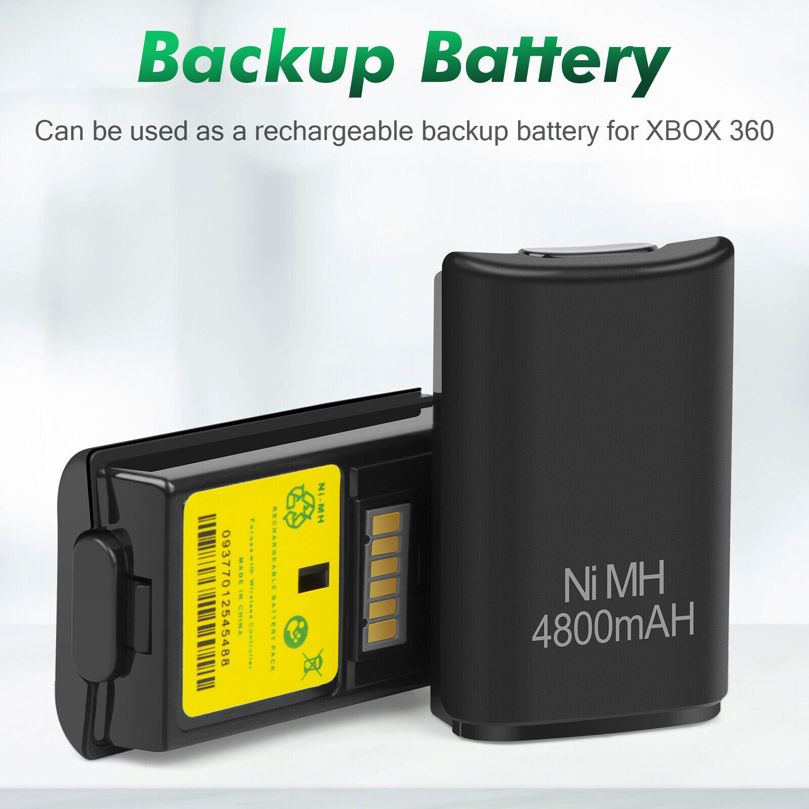 2 Battery Pack For Microsoft Xbox 360 Wireless Controller + USB Charging Cable