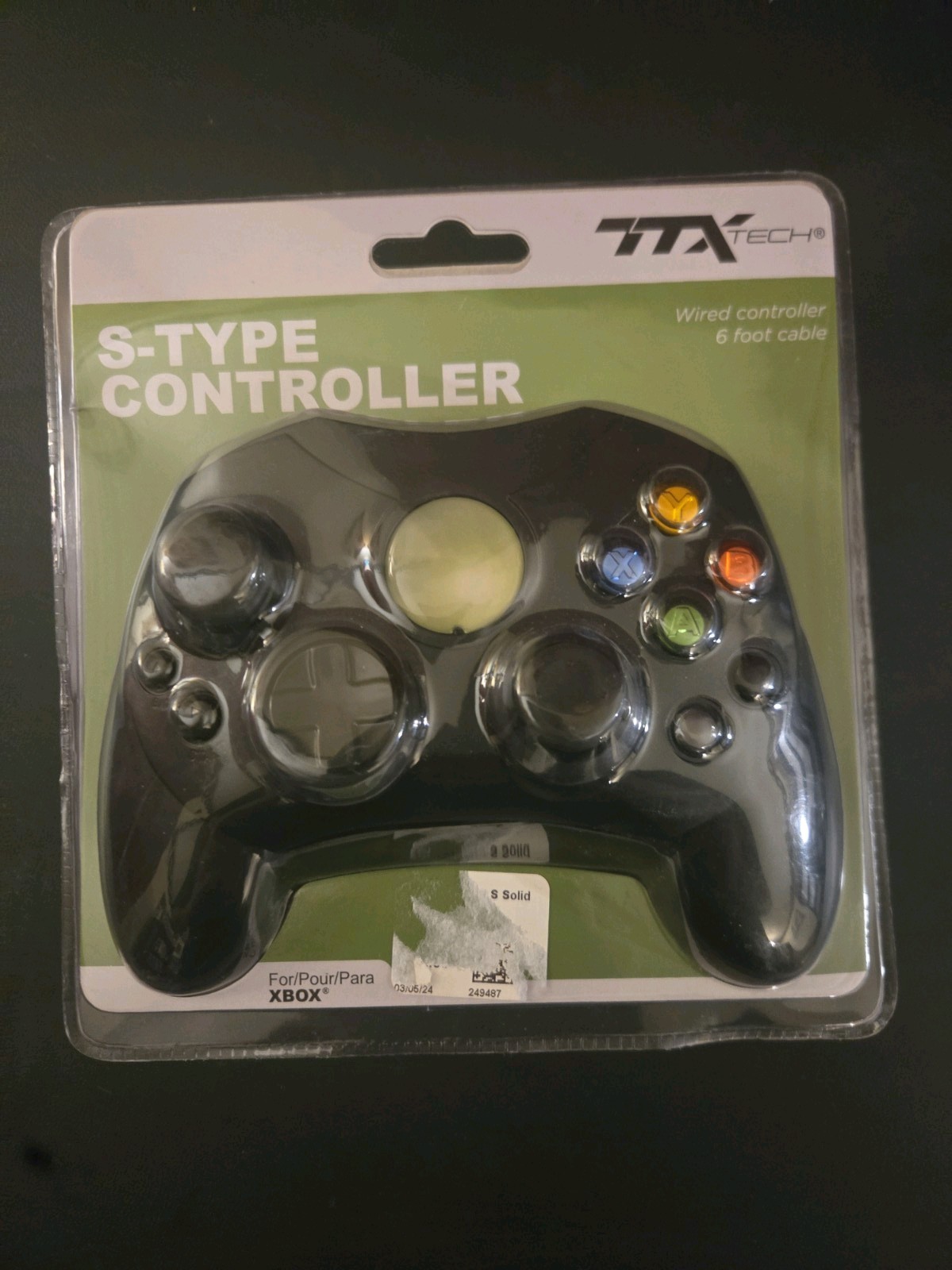 Brand new TTX Tech replacement wired S-Type controller for original XBOX Black