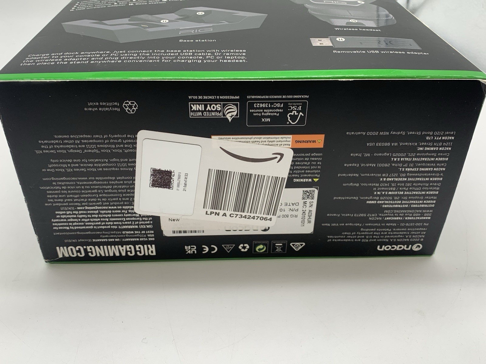 Nacon Rig 800 Pro HX Wireless Headset Black