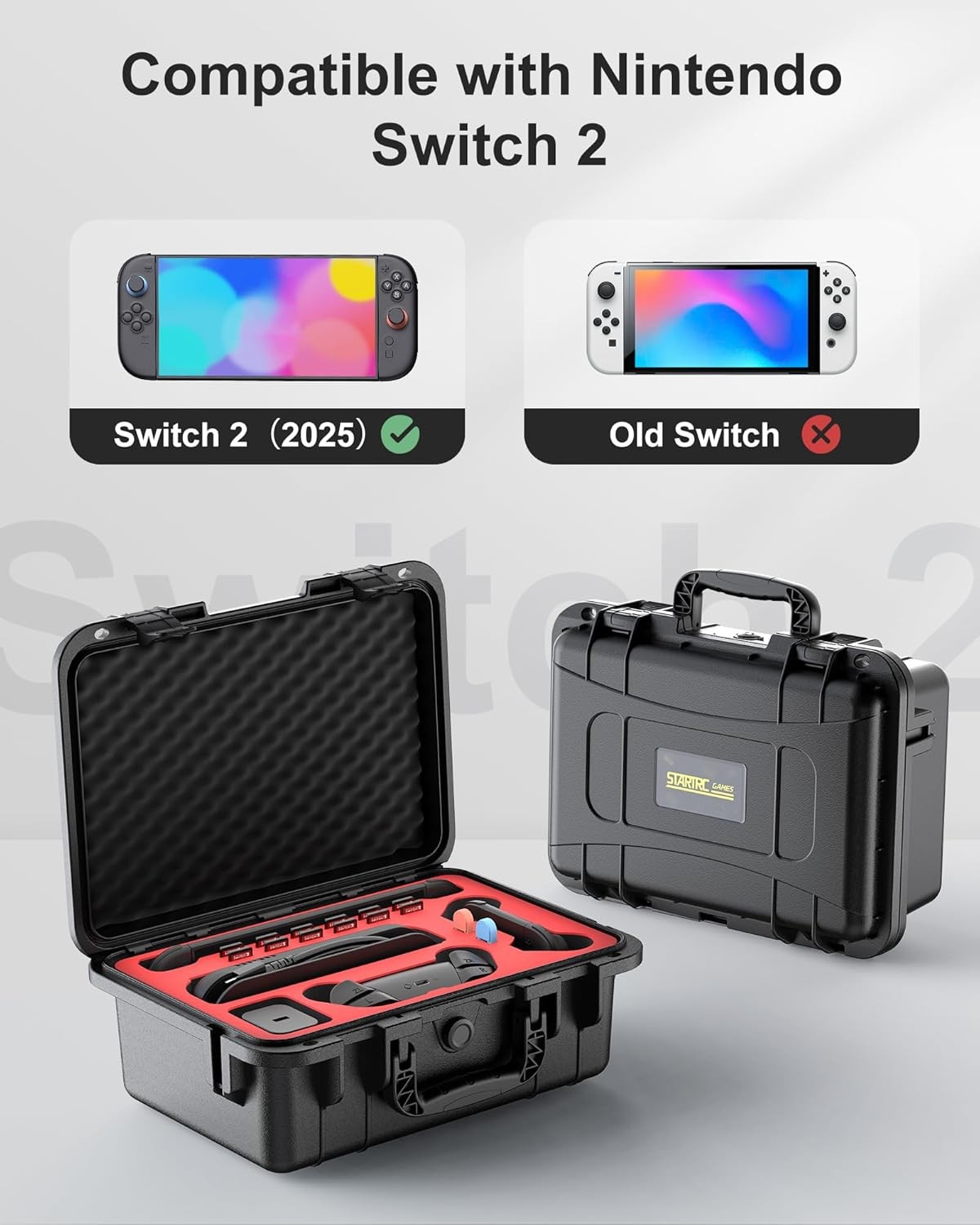 For Nintendo Switch Carrying Case Large Capacity IP67 Shell Travel Cover Storage