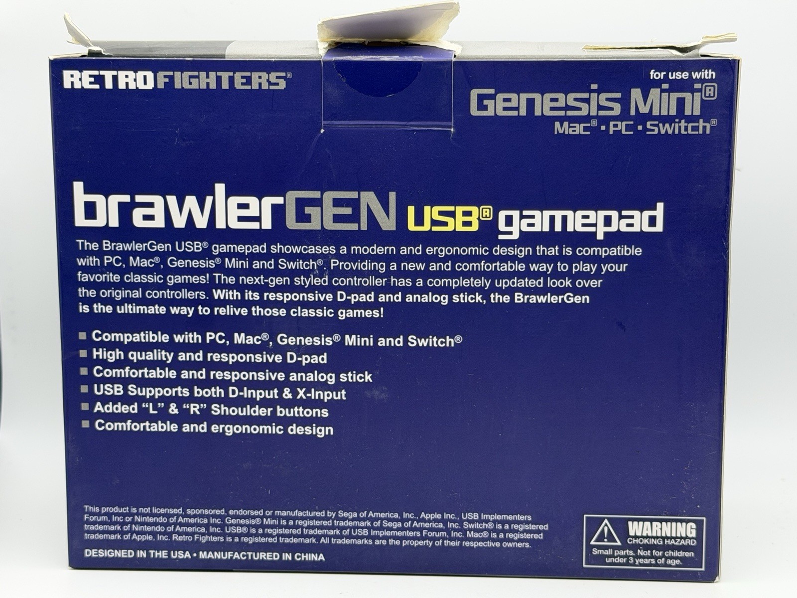 Retro Fighters BrawlerGen Genesis Mini 6 Button Genesis Mini/PC/MAC/Switch