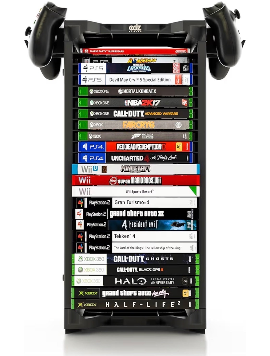 Universal Game Holder – 23 Game Storage Tower Rack for PS2 PS3 PS4 PS5 PSP Xbox