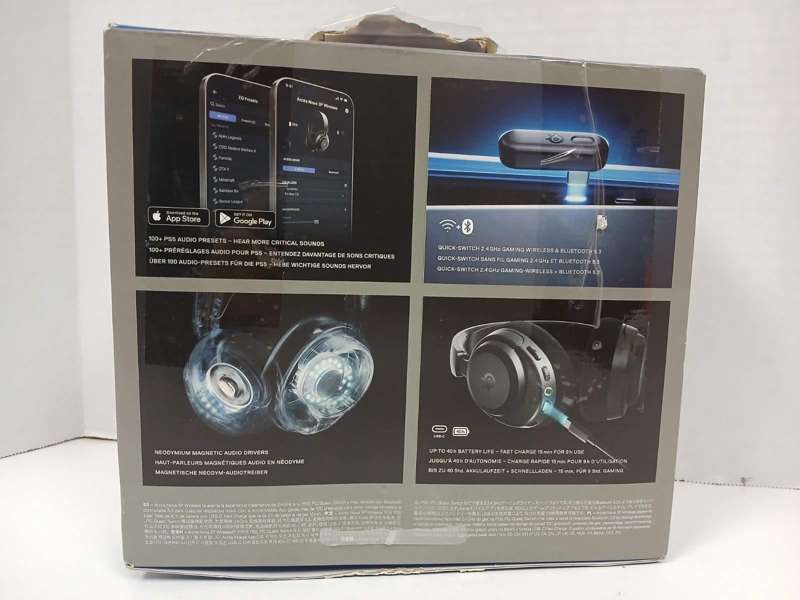 SteelSeries Arctis Nova 3P Wireless Gaming Headset For Playstation *NO DONGLE*