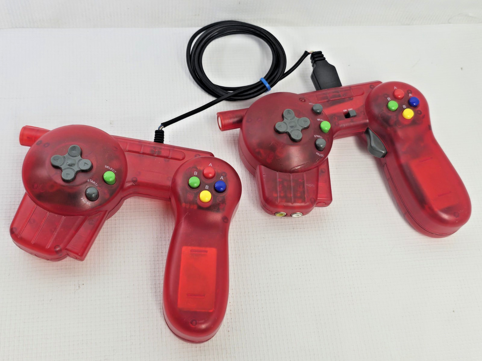 2 Protech XL 39 Transparent Red Portable Video Game Console Controller With Cord