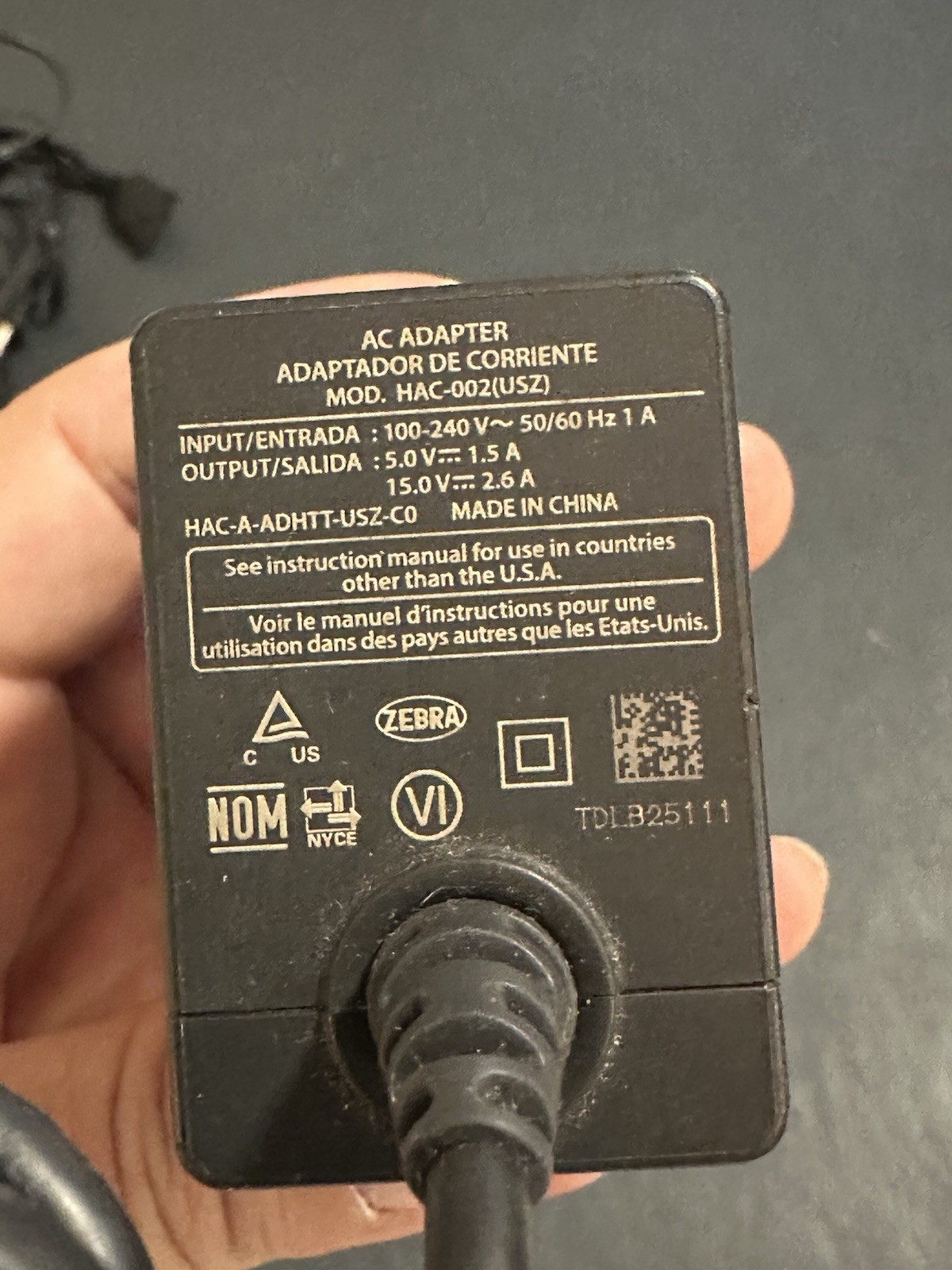 Original Nintendo Switch AC Adapter Power wall Charger HAC-002. Tested. Works