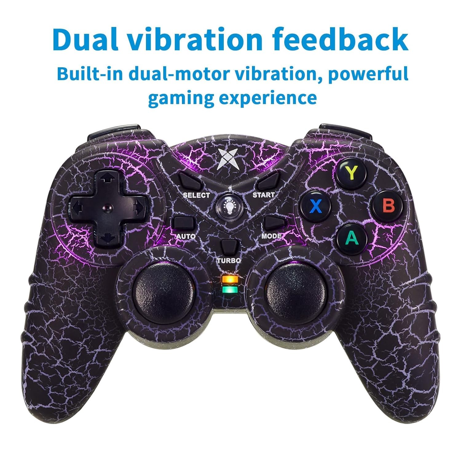 PC Wireless Gaming Controller Colorful LED Vibration TURBO LED Vibration Motor