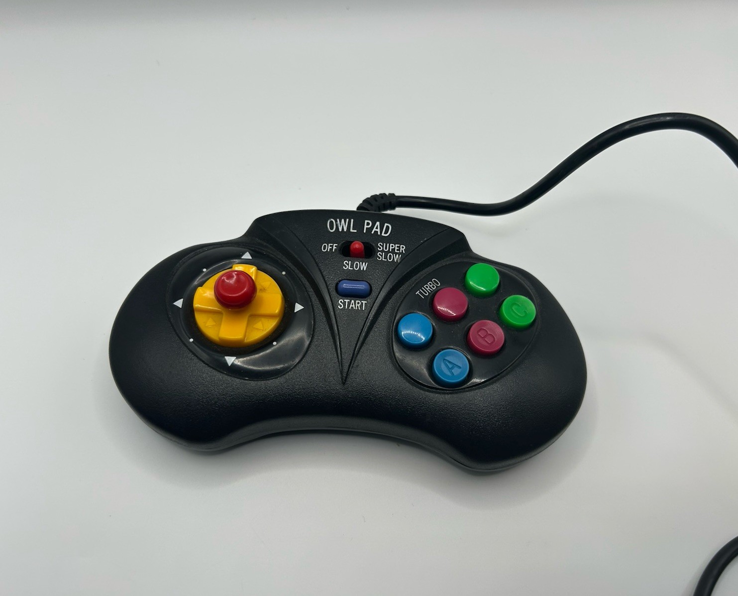 Sega Genesis Owl Pad Controller Wired Turbo Slow 3 Button Retro Gamepad