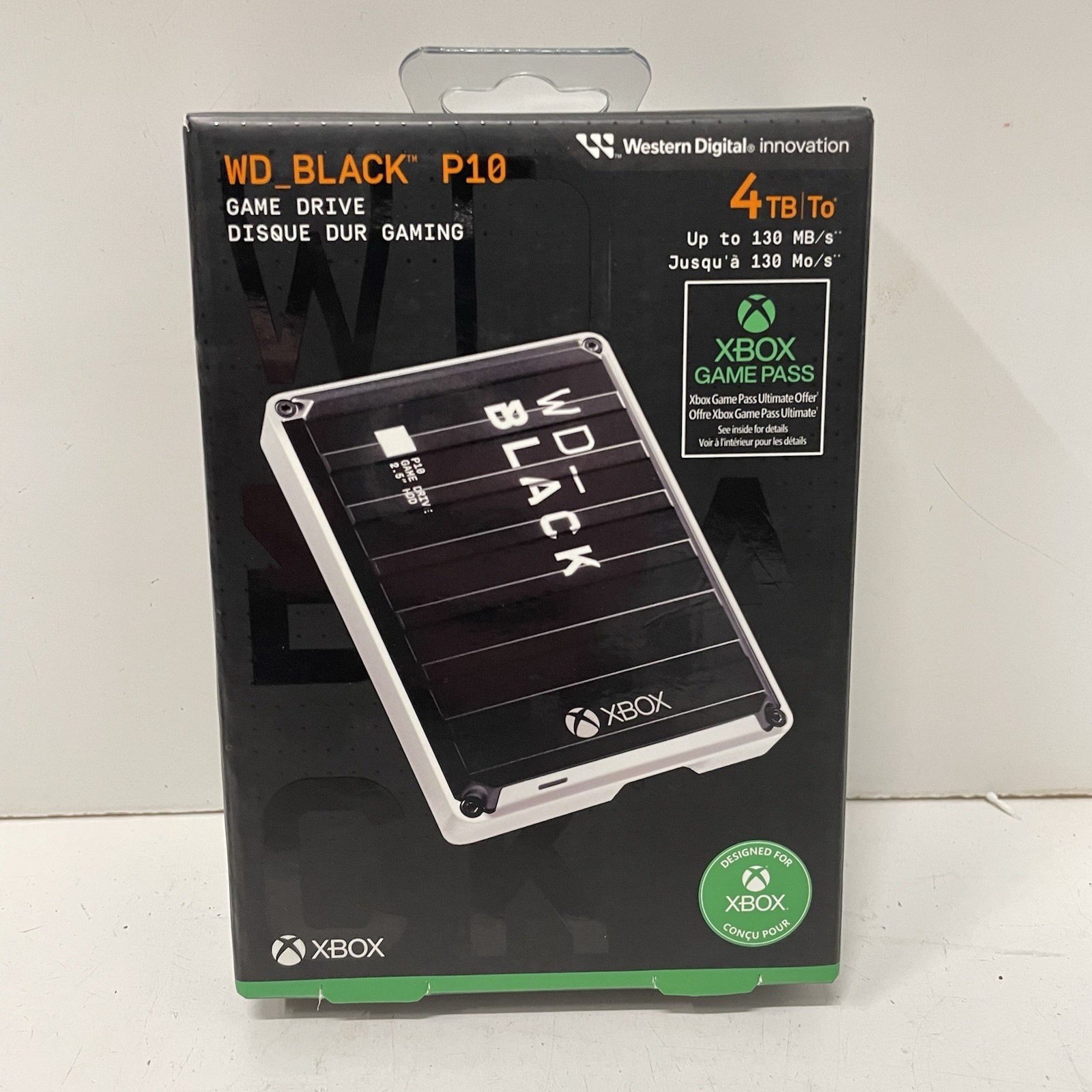 WD Black P10 Game Drive – 4TB Xbox Portable Hard Drive – Sealed