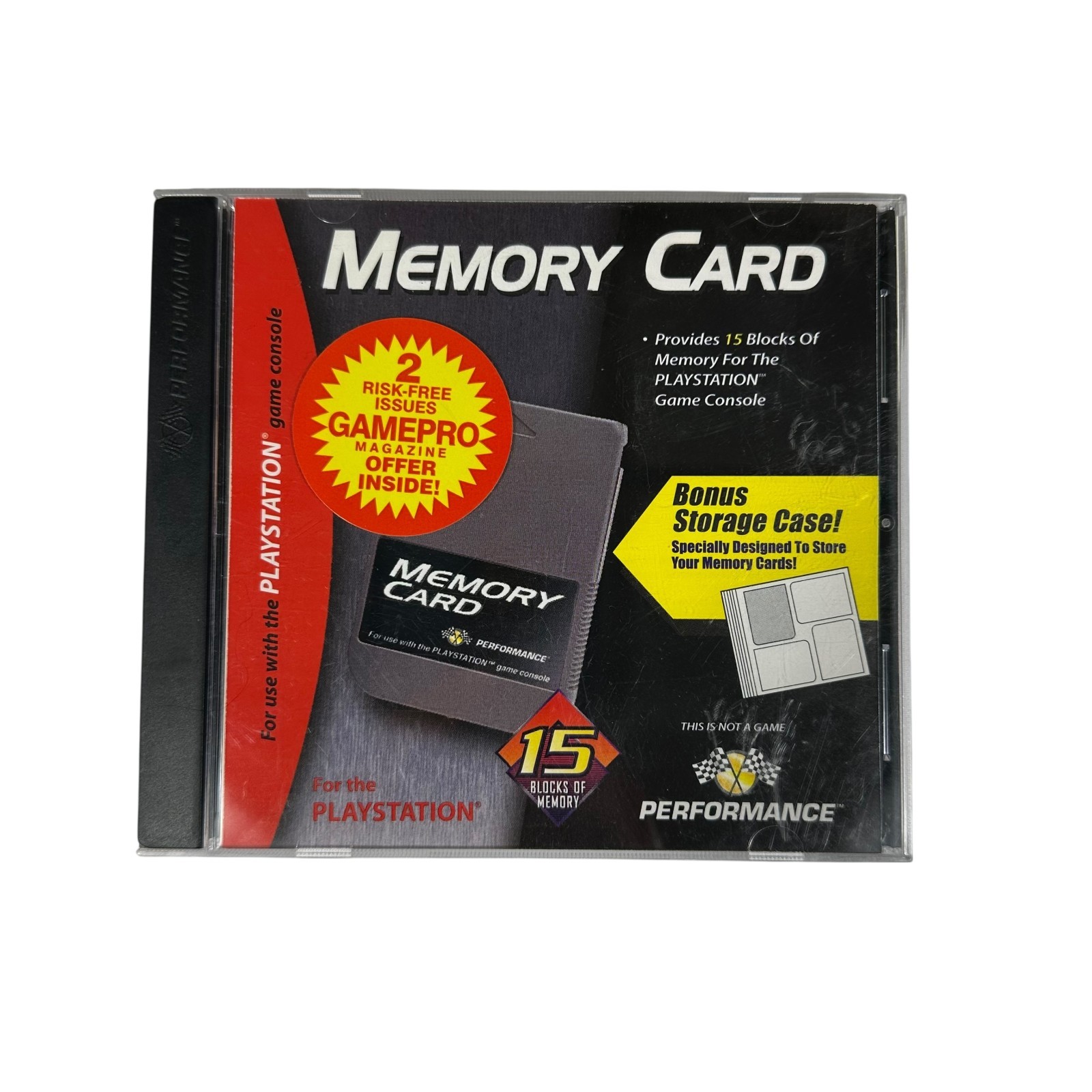 PlayStation PS1 Performance Memory Card 15 Blocks Plus Storage Space For 3 Cards