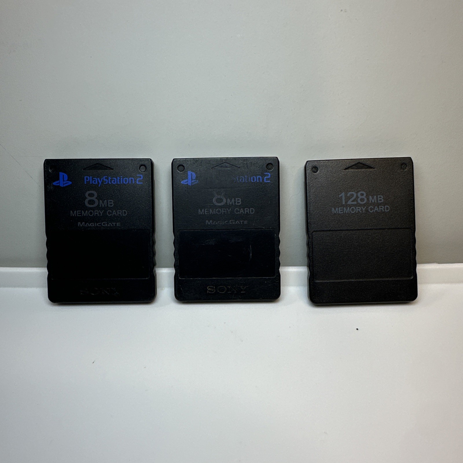 Sony Playstation 2 PS2 Official OEM MagicGate 8MB Memory Card Set of 2 + 128MB