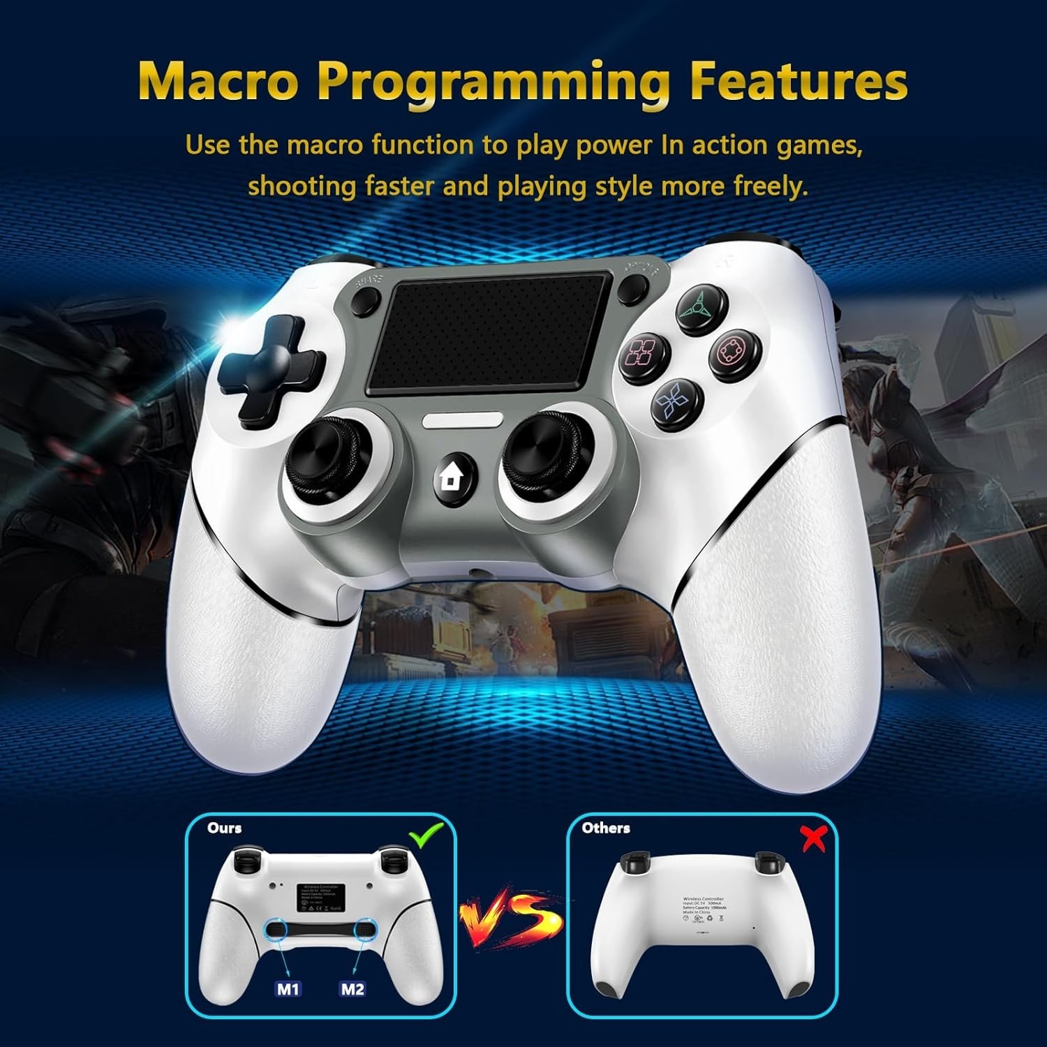 Wireless Controller Dual Vibration Built in Speaker PS4 Pro Slim 3.5mm Jack