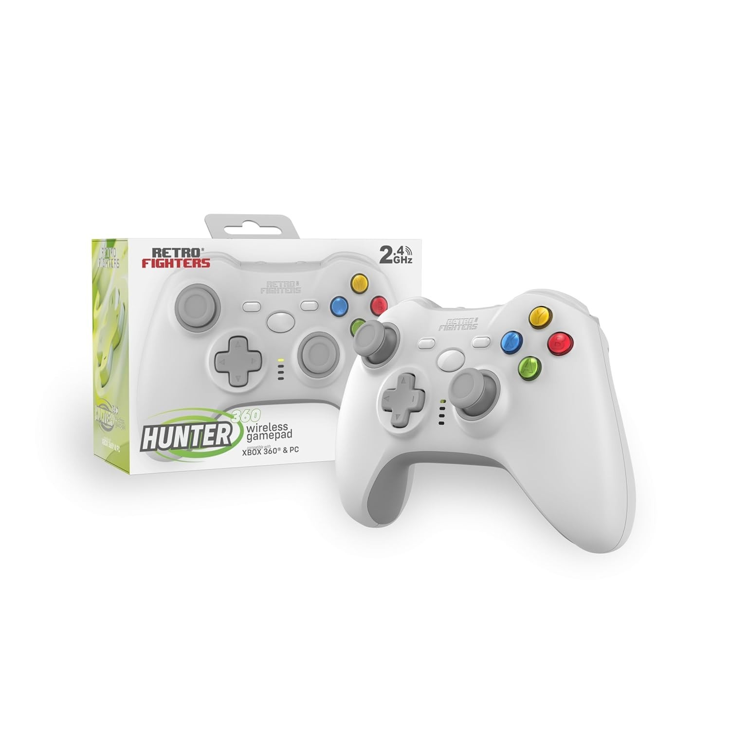 Retro Fighters Hunter 360 Wireless Controller White – Xbox 360, PC – Brand New